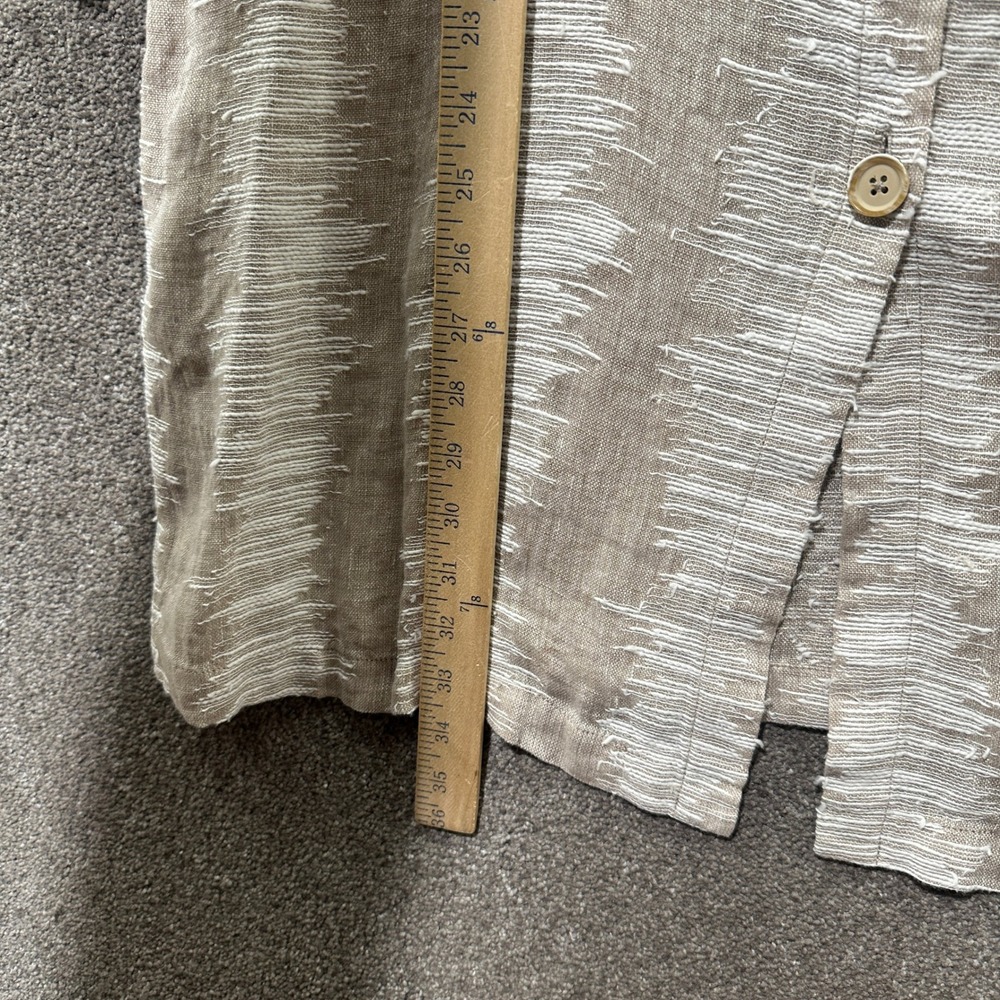 NIC+ZOE Tunic Top Women XL Button Up 3/4 Sleeve Linen Cotton Coastal Summer Boho - Picture 6 of 13
